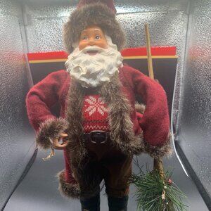 Santa Claus In The Forest Ceramic Figure SELLING AS IS